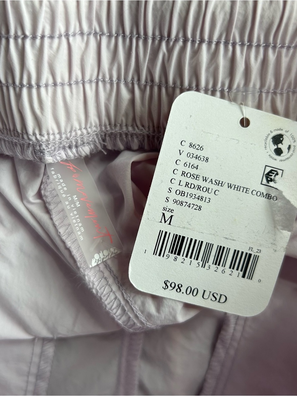 FP Movement Champ Is Here Pants Sz M Light Pink Athletic Waterproof Joggers - Picture 5 of 5